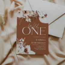 Vild en inbjudan på födelsedag Boho Terracotta