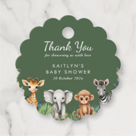 Vild en jungle Safari Baby Shower Gåvor Etiketter