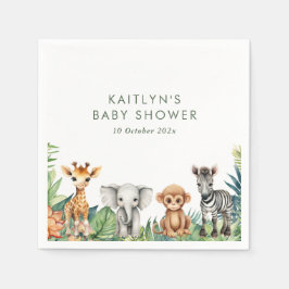 Vild en jungle Safari Baby Shower Pappersservett