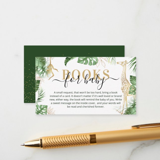 Vild En Jungle Safari Bok begär babyskor Tilläggskort (Fram/Back In Situ)