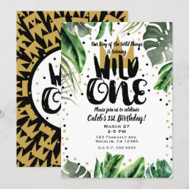 Vild en kung av saker krona 1-års födelsedagsfiran inbjudningar