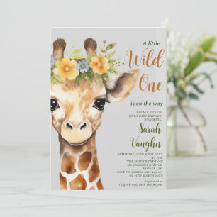 Vild En liten babystötare av Giraffe Inbjudningar