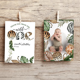 Vild En modern könsneutral första födelsedag Tack Kort