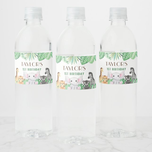 Vild En Neutralt Firande-Safari Äventyr! Vattenflaskor Etikett (Flaskor)