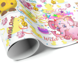 Vild En Papper  för första födelsedag Presentpapper