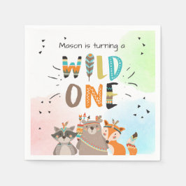 Vild en Pappersservett Tribal Woodland Animals Boy