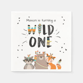 Vild en Pappersservett Tribal Woodland Animals Boy