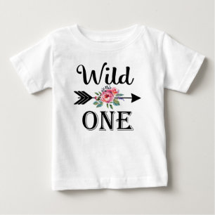 Vild en pil blommigt 1:a födelsedagskjorta t-shirt