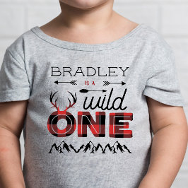 Vild en pojke Rustic Plaid Lumberjack 1-årsfest T Shirt