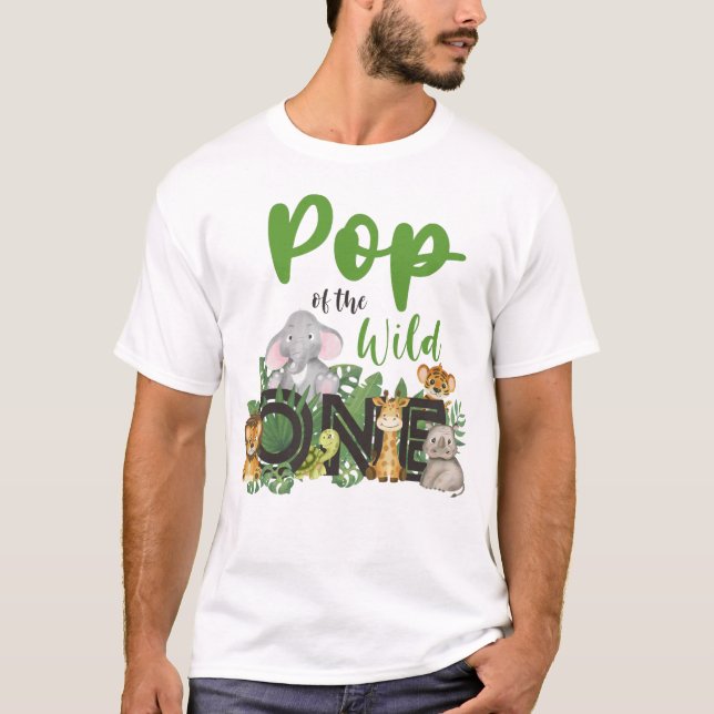 Vild En Pop Jungle Safari Birthday-familj T Shirt (Framsida)