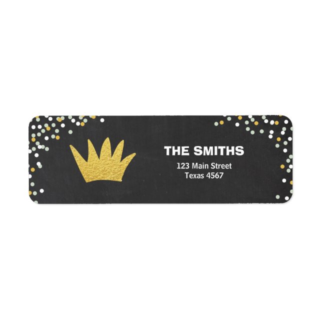 Vild En Returadress Krona Black Guld Vild Boy Etikett (Framsidan)