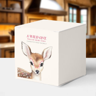 Vild En Rosa Spoted Fawn Hjort Baby Shower Presentaskar
