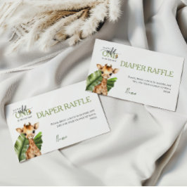 Vild En safari Animal Jungle Baby Shower Diaper Tilläggskort