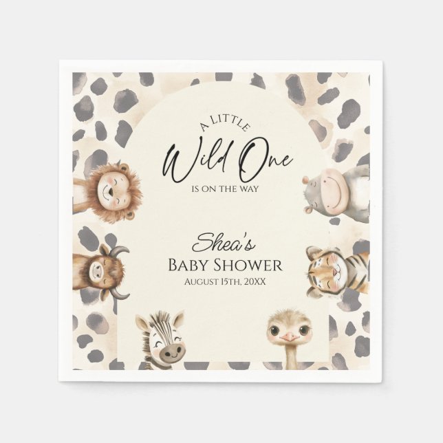 Vild en Safari Baby Shower  Pappersservett (Framsidan)