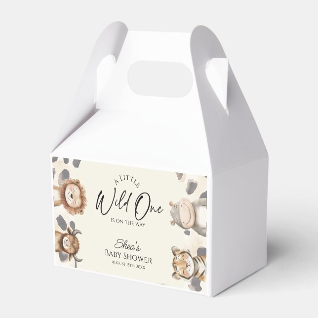 Vild en Safari Baby Shower  Presentaskar (Framsidan Sidan)