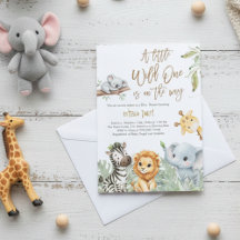 Vild En Safari Djungel söta Djur Babyfirande
