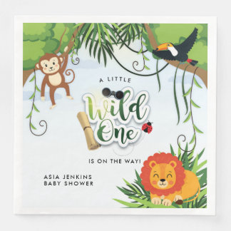 Vild En Safari Djungel Tropisk Baby Shower Pappersservett