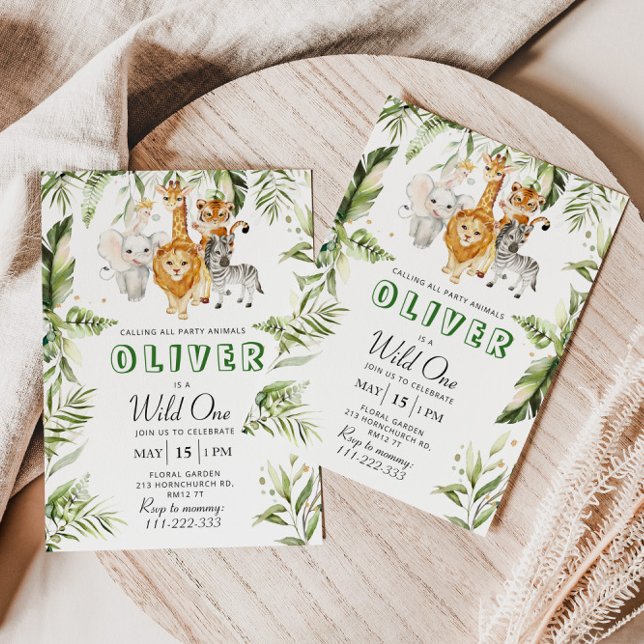 Vild en safari-födelsedagsinbjudan inbjudningar (Skapare uppladdad)