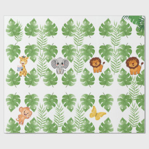 Vild en safari i djungeln Baby Boy Presentpapper