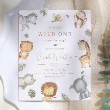Vild en safari pojke budget baby shower inbjudan