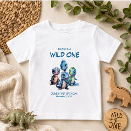 Vild en söt dinosaurie Första födelsedagsfest T Shirt