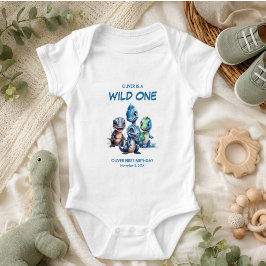 Vild en söt dinosaurie Första födelsedagsfest T Shirt