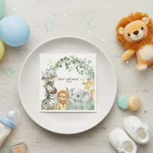 Vild en söt safari djungeldjur pojke baby shower