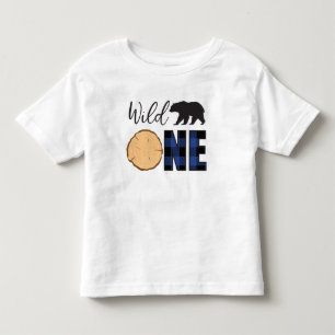 Vild En Svart Björn Blå Karo 1-årsdag T Shirt