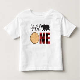 Vild En Svart Björn Röd Karo 1-års Födelsedag T Shirt