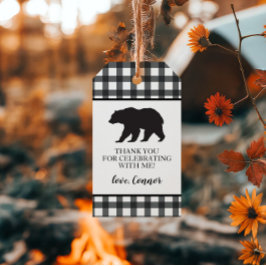 Vild En Svart Björn svart Buffel Randig Tack Presentetikett