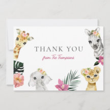 Vild en Tack för jungle Baby Shower