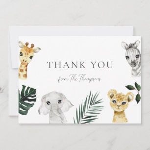 Vild en Tack för jungle Baby Shower Kort