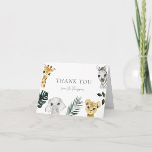 Vild en Tack för jungle Baby Shower Kort