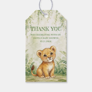 Vild en tropisk djungel baby shower tack presentetikett