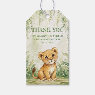 Vild en tropisk djungel baby shower tack presentetikett