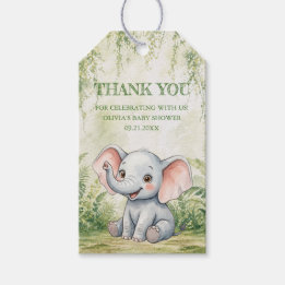 Vild en tropisk djungel baby shower tack presentetikett