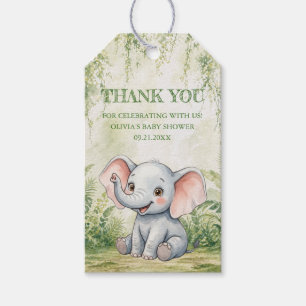 Vild en tropisk djungel baby shower tack presentetikett