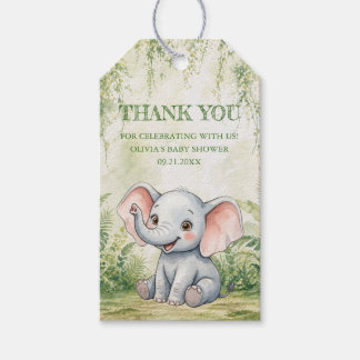 Vild en tropisk djungel baby shower tack presentetikett