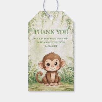 Vild en tropisk djungel baby shower tack presentetikett