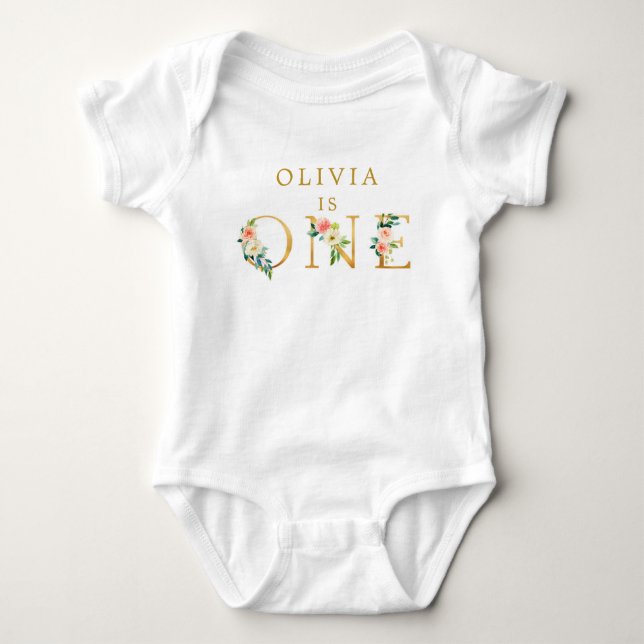 Vild en underbar 1-årsdag Babytröja T Shirt (Framsida)