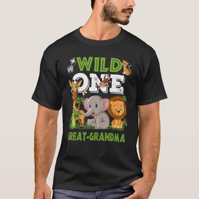 Vild En Underbar farmor Zoo Birthday Safari Jungle T Shirt (Framsida)