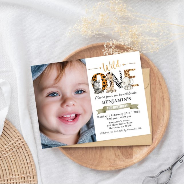 Vild En vattenfärg Safari Animals födelsedag Vykort (Skapare uppladdad)