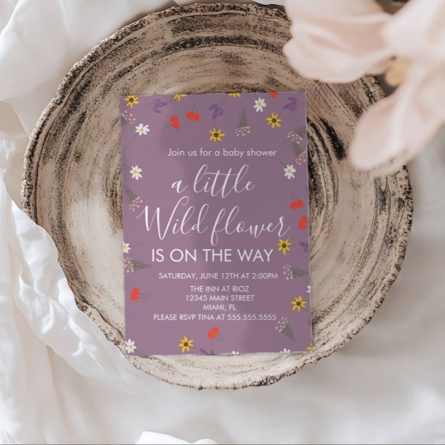 Vild En Vilda Blommor Blommig Bebis Baby Shower Inbjudningar (Skapare uppladdad)