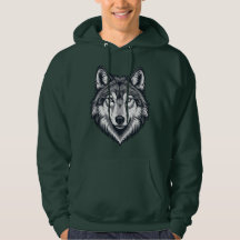 Vild Ensam Varg Huvud Grafisk T-Shirt