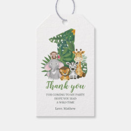Vild Ett Baby 1:a födelsedagen Jungle Safari Presentetikett