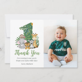 Vild Ett Baby 1:a födelsedagen Jungle Safari Tack Kort