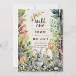 Vild Ett Baby Bunny Woodland Animals Rustic Inbjudningar