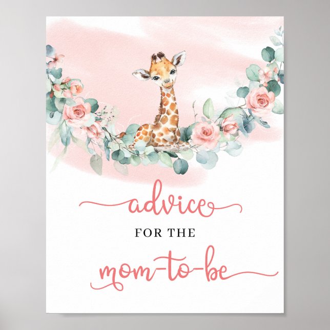Vild ett Baby Giraffe-råd för mamma Poster (Framsidan)