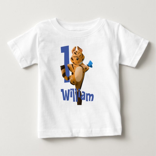 Vild Ett Baby Tiger 1:a födelsedag Buffalo Play T Shirt (Framsida)