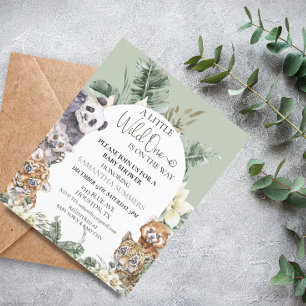 Vild Ett Bebis Shower Tropisk Djungeldjur Budget